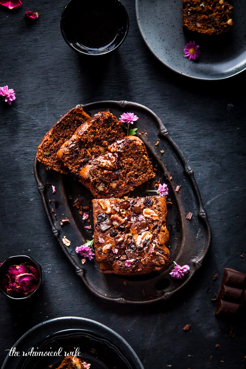 30 Cakes In 30 Days | 4. Dark Chocolate, Cranberry & Walnut Spiced Pumpkin Bread {GF, DF, Vegan} | The Whimsical Wife